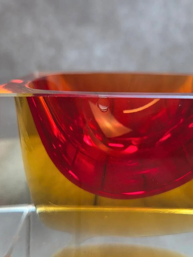 Lege asbak met opvang in sommerso-glas toegeschreven aan Flavio Poli Seguso Murano Italiaans ontwerp – photo 6